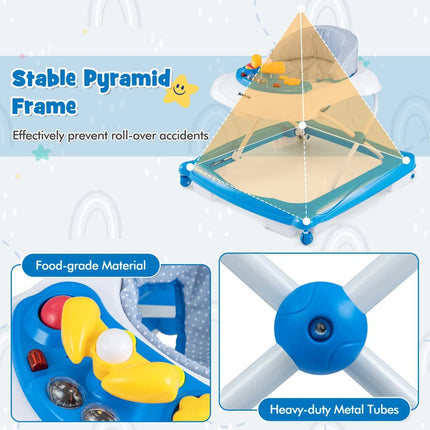 Toddler Activity Center Push Walker with 3 Adjustable Heights