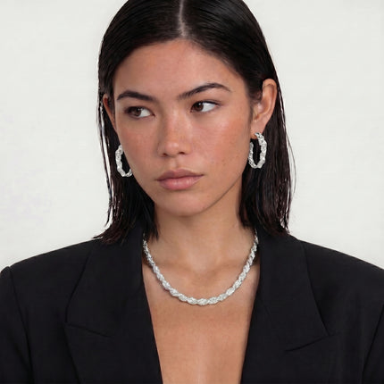 Twisted Silver Hoops