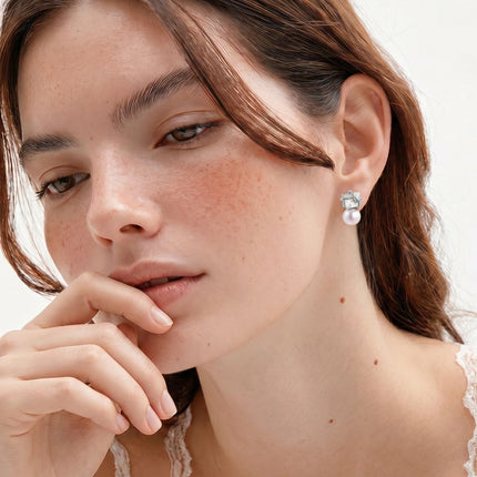 Stardust Pearl Drop Earrings