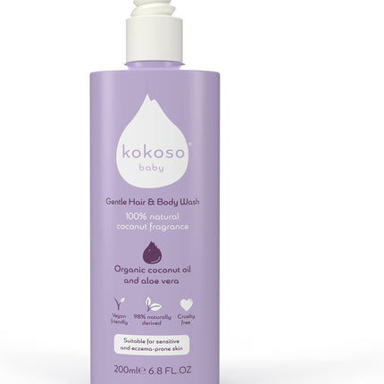 Kokoso - Baby Hair & Body Wash, 100% Natural Coconut Oil Fragrance - Organic Coc
