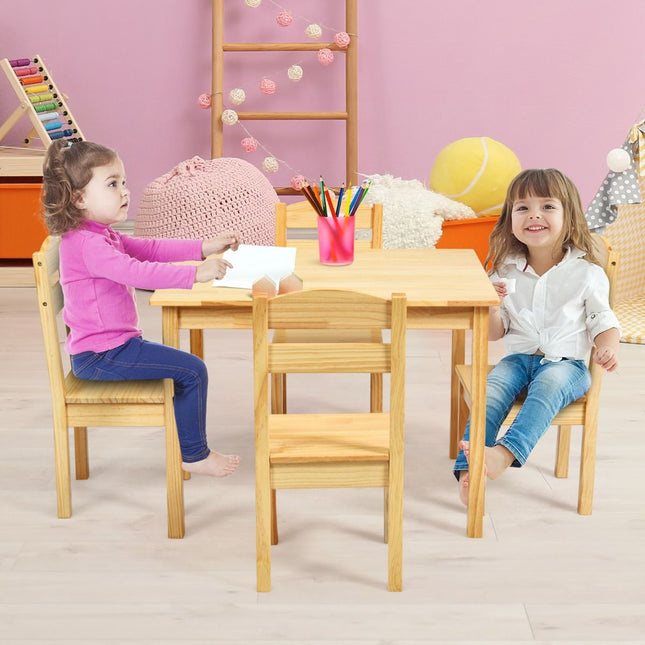 Kids Table and 4 Chairs Set for Toddlers Dining, Drawing, Reading
