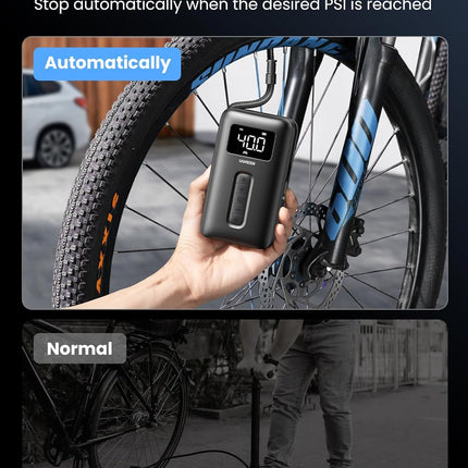Tyre Inflator Portable Cordless Electric Air Pump 150PSI Auto-Off Car Tyre Pump with LED Light Digital Gauge for Accurate Pressure Readings for Cars, Motorcycles, Balls, All Bicycles, Etc