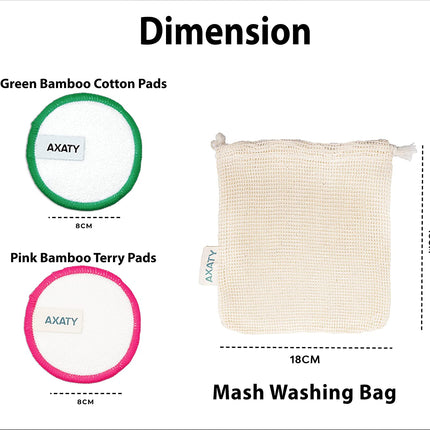 3-Layers Reusable Makeup Remover Pads - Organic Bamboo Cotton Pads with Drawstring Bag, Eco-Friendly Cleansing Face Pads - Makeup Remover for All Skin Types (Brown, 20 Pads Set)