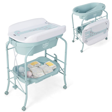 2-In-1 Baby Change Table with Bathtub and Folding Changing Station