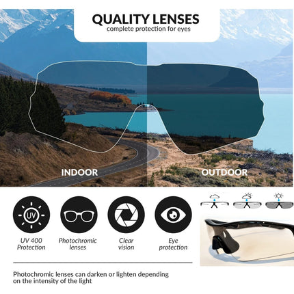 OBAOLAY Cycling Glasses Photochromic Sports Sunglasses Outdoor Men Women UV400