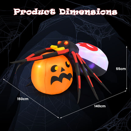 Inflatable Halloween Spider with Colorful Rotating Light