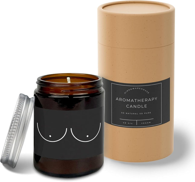 Boobs Print Candle Aromatherapy 40Hr Scented Gift Set Anxiety Relief Sleep Vegan 200G SP