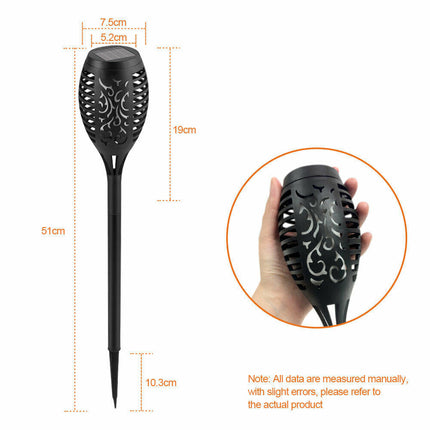 8× Flame Effect Solar Outdoor Lights Stake Garden Path Flickering LED Torch Lamp