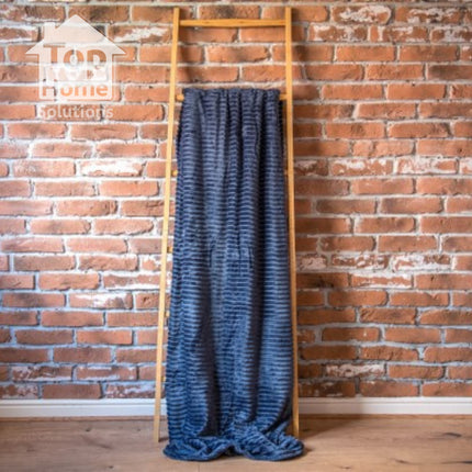 Chunky Rib Throw Luxury Soft Warm Blanket Fleece Soft Throw Warm Cosy King- Size