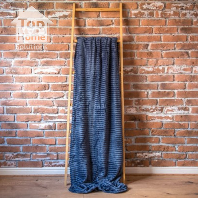 Chunky Rib Throw Luxury Soft Warm Blanket Fleece Soft Throw Warm Cosy King- Size