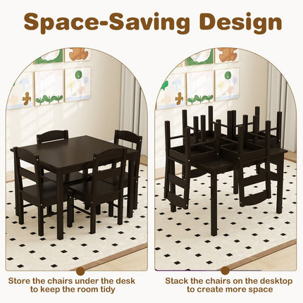 Kids Table and 4 Chairs Set for Toddlers Dining, Drawing, Reading