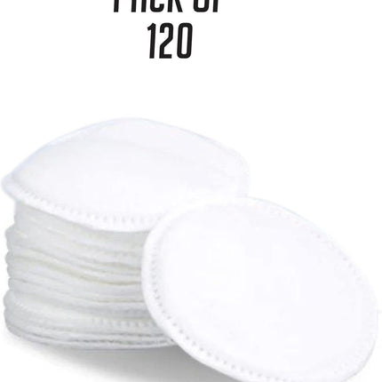 Cotton Pads Makeup Remover Face Cleansing Pad Cleanser for Facial Eye Nail Lash Hypoallergenic Organic Disposable Natural Simple Soft round Absorbent Gentle Skin Care Beauty Products (Pack of 120)