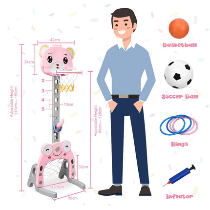 3 in 1 Kids Basketball Hoop and Stand Set for Kids