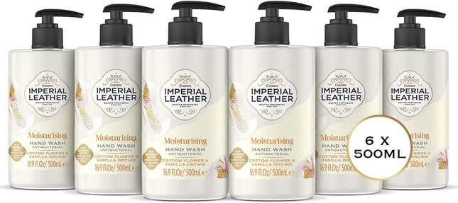 Imperial Leather Moisturising Hand Wash, Cotton Flower Vanilla Orchid 6 X 500Ml