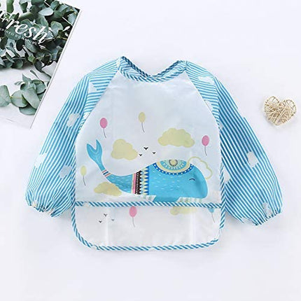 Pandaear (3 Pack Long Sleeve Bibs| Waterproof Full Sleeve Bib for Baby Infant To