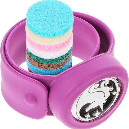 Aromatherapy Diffuser Bracelets Essential Oil Slap Bracelet with 30Pcs Pad Fillable Scent Sport Wristband for Kids Girls Women Purple