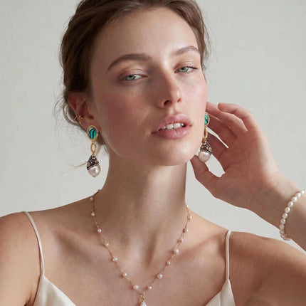 Baroque Pearl Statement Earrings