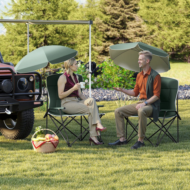 Camping Chair with Adjustable Umbrella and Portable Carrying Bag
