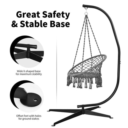 Solid Steel C Hammock Frame Stand Construction