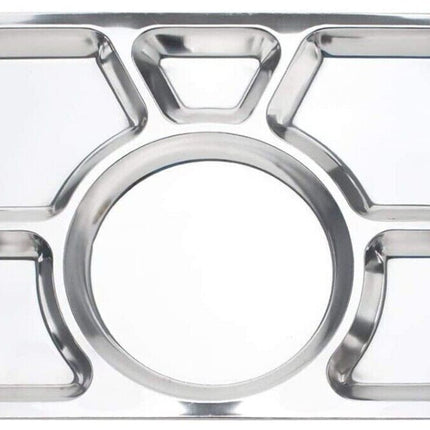 Stainless Steel 6 Compartment Thali, Food Serving Indian Dinner Plate Lunch Tray