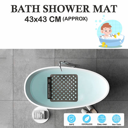 Anti Mould Shower Mat 43X43Cm Strong Suction Non-Slip Safety Bath Mat Square