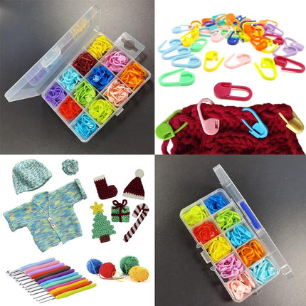 YINVA 150Pcs Crochet Stitch Marker Knitting Crochet Locking Stitch Multi-Color K