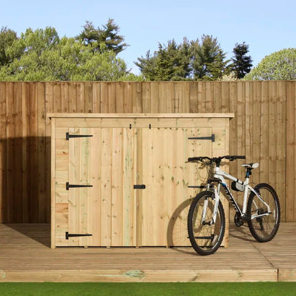 7 Ft. W X 3 Ft. D Tongue and Groove Pent Wooden Bike Shed