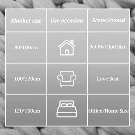 Chunky Knit Throw Blanket Handwoven Home Decor, 120Cm L X 150Cm W