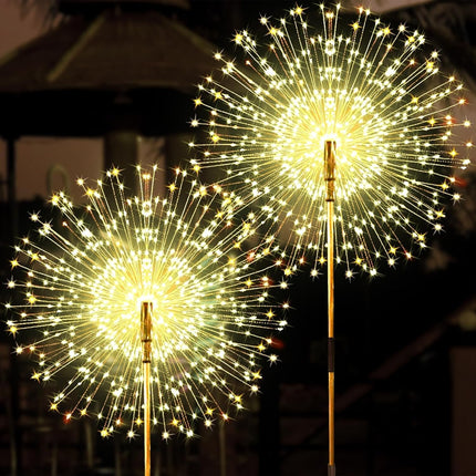 2/4PCS Solar Lights Outdoor Garden LED Solar Powered Firework Light Lamp DIY