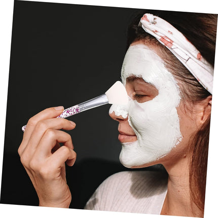 4Pcs Silicone Mud Mask Brush and Eye Mask Applicator Set Purple-White Facial Skincare Tools for Precise Face and Eye Application
