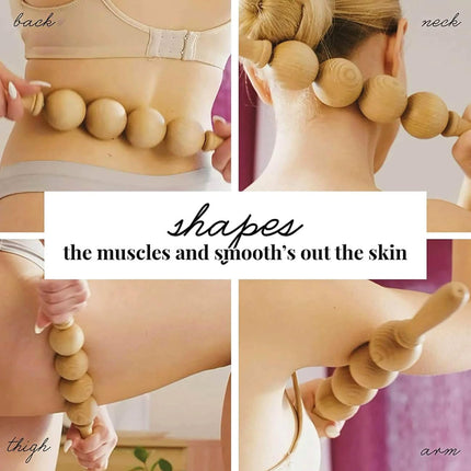 Accessories anti Cellulite Ball Massage Device Massager Roller with Handle Maderotherapy Wooden