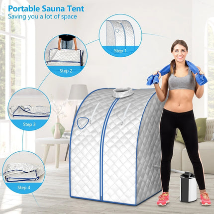 3L Portable Steam Sauna with 9-Level Temperature and Folding Chair