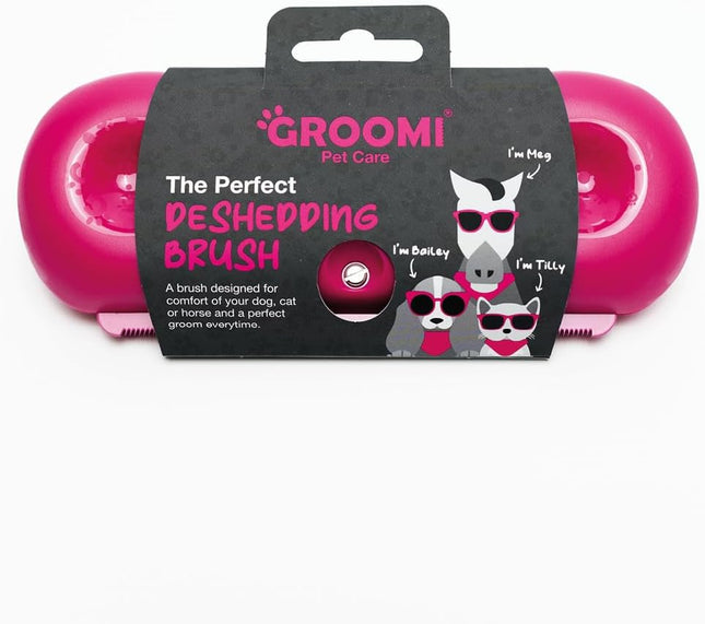 Deshedding & Grooming Brush for Dogs, Cats, Horses & Rabbits - Gentle & Effectiv
