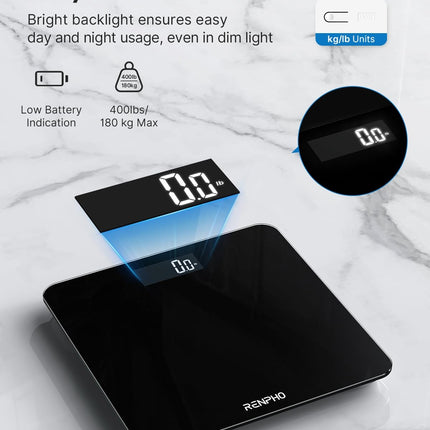 Digital Bathroom Scales 180Kg LED Display Auto off St Lb Kg Units High Precision