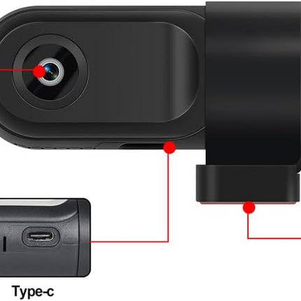 USB Dash Camera 360 Degree Rotation, Car Android Navigation Driving Video Recorder, DVR Dashboard Camera with ADAS Assisted System 140° Wide Angle Support Nightvision Loop Recording