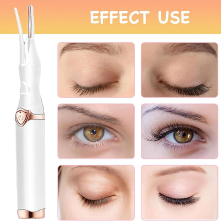 Heated Lash Curler, USB Rechargeable Electric Eyelash Curler with Brush, 6X1Inch Portable Makeup Lash Curlers for Women