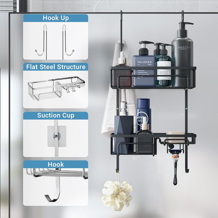 COSYLAND Shower Caddy over the Door, Rustproof Bathroom Shelf Organizer, SUS304