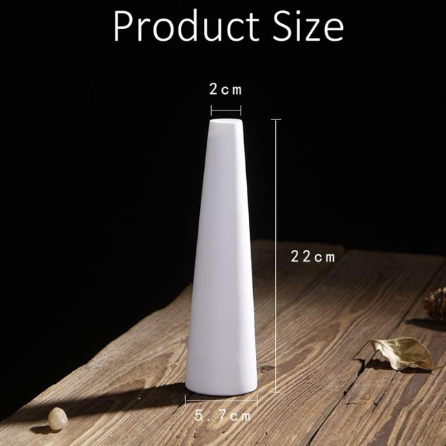 Tall White Ceramic Bud Vase Single Flower Small Bud Decorative Floral Vase Home
