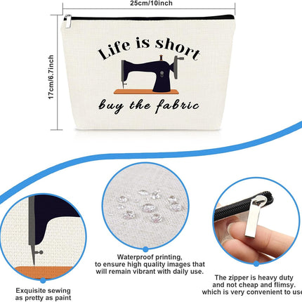 Sewing Gift for Women Makeup Bag Quilter Seamstress Gifts Funny Quilting Sewing Lovers Gift for Women Cosmetic Bag Christmas Birthday Gifts for Seamstresses Quilters Mom Grandma Friend