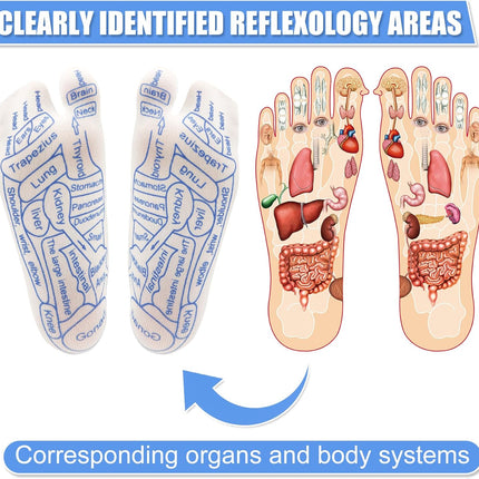 Foot Massage Reflexology Socks with 2 Trigger Point Massage Tool, Acupressure Pressure Point Socks Set Toe Separate Finger-Pressing Charts Socks for Uncomfortable Feet (Women)