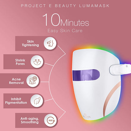 Lumamask LED Light Therapy by  | 7 LED Colors | Anti-Aging Skincare | Reduce Fine Lines & Wrinkles | Skin Tightening | Lightweight & Wireless