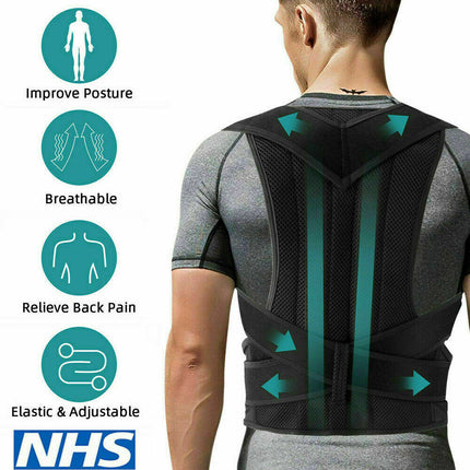 Adjustable Posture Corrector Back Brace Men Women Lumbar Shoulder Support Belt