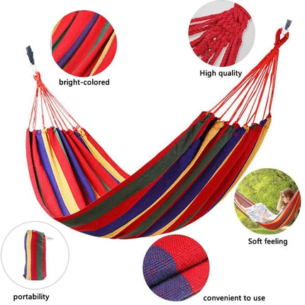 Camping Hammock 1 - 2 Person Outdoor Garden Portable Double Swing Hanging Bed