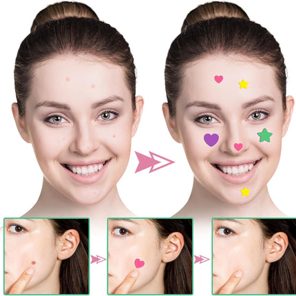 Acne Patch Pimple Patch,Pink Heart & Star Shaped Acne Absorbing Spot Patches, Hydrocolloid Acne Patches for Face Zit Patch Acne Dots,156 Patches Tea Tree Oil Centella Body Blemish Skin Care