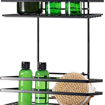 Shower Caddy 3 Tier Bathroom Storage Organiser Hanging Basket Metallic Black