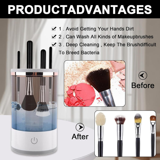 Electric Makeup Brush Cleaner, Automatic Cleaning and Drying Tool for All Size Beauty Brushes