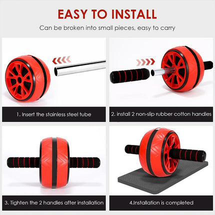 Pro Abs Roller Exercise Wheel Abdominal Core Strength Workout Muscle Cruncher UK