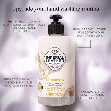 Imperial Leather Moisturising Hand Wash, Cotton Flower Vanilla Orchid 6 X 500Ml