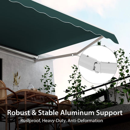 3.6 X 3 M Patio Retractable Awning with Manual Crank Handle