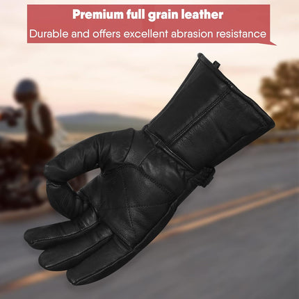 Motorbike Motorcycle Gloves Leather Hard Knuckles Thinsulate Windproof Waterproof Protection Winter Summer Thermal Riding Gloves Men Women Outdoor Hiking Sports Bike